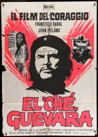 6w775 EL CHE GUEVARA Italian 1p R70s different dayglo art of Francisco Rabal as El Che Guevara!