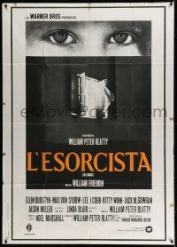 6w782 EXORCIST Italian 1p R70s Linda Blair, William Friedkin horror classic, cool different image!