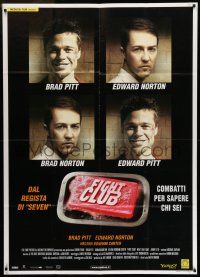 6w792 FIGHT CLUB Italian 1p '99 Edward Norton, Brad Pitt, Edward Pitt & Brad Norton, different!