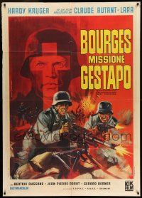 6w797 FRANCISCAN OF BOURGES Italian 1p '69 cool Piovano artwork of Hardy Kruger in World War II!