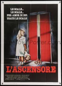 6w866 LIFT Italian 1p '84 De Lift, wild Mittermeier horror art of little girl & corpse in elevator