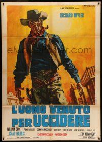 6w923 RATTLER KID Italian 1p '68 cool Gasparri spaghetti western art of cowboy Richard Wyler!