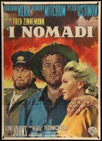 6w960 SUNDOWNERS Italian 1p R63 Ciriello art of Australians Deborah Kerr, Robert Mitchum & Ustinov!