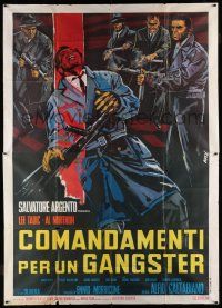 6w038 COMANDAMENTI PER UN GANGSTER Italian 2p '68 cool crime artwork by Tino Avelli!