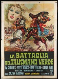 6w050 EGRI CSILLAGOK Italian 2p '70 cool Mos art of two men on horses fighting in epic battle!
