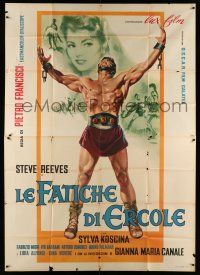 6w068 HERCULES Italian 2p '59 Giuliano Nistri art of the world's mightiest man Steve Reeves!