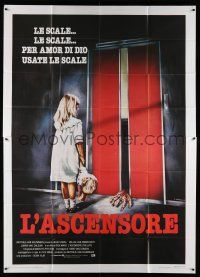 6w078 LIFT Italian 2p '84 De Lift, wild Mittermeier horror art of little girl & corpse in elevator