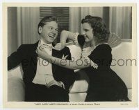 6x021 ANDY HARDY MEETS DEBUTANTE 8x10.25 still '40 Judy Garland fixes Mickey Rooney's bow tie!