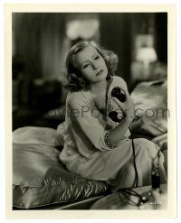 6x274 GRAND HOTEL 8x10.25 still R50s c/u of Greta Garbo sitting on bed & holding telephone!