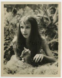 6x279 GREEN MANSIONS 8x10 still '59 great close up of beautiful Audrey Hepburn with tiny fawn!