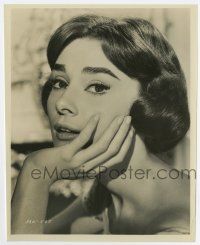 6x423 LOVE IN THE AFTERNOON 8x10 still '57 beautiful Audrey Hepburn resting her head on her hand!