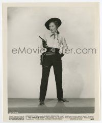 6x459 MAVERICK QUEEN 8.25x10 still '56 full-length cowgirl Barbara Stanwyck with her gun drawn!