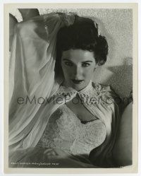 6x539 POLLY BERGEN 8x10.25 still '50s super close up laying in bed wearing sexy neglegee!