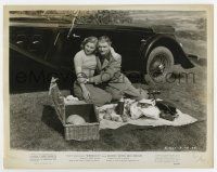 6x566 REBECCA 8x10.25 still R48 Laurence Olivier & Joan Fontaine having a picnic by cool car!