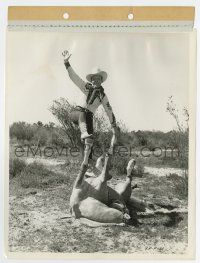 6x595 ROY ROGERS 8x11 key book still '40s the cowboy star showing off one of Trigger many talents!