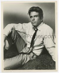 6x742 WARREN BEATTY 8x10.25 still '62 sitting on the ground with loosened tie from All Fall Down!