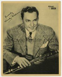 6x767 WOODY HERMAN deluxe 8x10 music publicity still '40s c/u with clarinet for Decca Records!