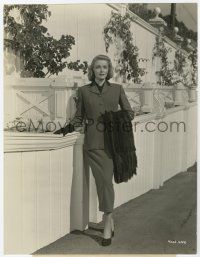 6x226 FOUNTAINHEAD 7.5x9.75 still '49 Patricia Neal modeling a cocoa brown wool classic suit!