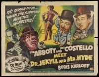 6y005 ABBOTT & COSTELLO MEET DR. JEKYLL & MR. HYDE style A 1/2sh '53 Bud & Lou meet Boris Karloff!