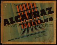 6y012 ALCATRAZ ISLAND 1/2sh '37 great different artwork of title over prison cell bars!