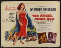 6y022 ANGEL WORE RED style B 1/2sh '60 Dirk Bogarde, great art of sexy full-length Ava Gardner!