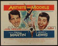 6y029 ARTISTS & MODELS style A 1/2sh '55 Dean Martin & Lewis, Dorothy Malone, Shirley MacLaine!