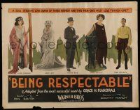 6y038 BEING RESPECTABLE 1/2sh '24 rich Monte Blue loves a flapper girl, but marries a society girl!