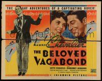 6y041 BELOVED VAGABOND 1/2sh '36 Maurice Chevalier, Betty Stockfeld & Margaret Lockwood!