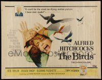 6y044 BIRDS 1/2sh '63 Alfred Hitchcock, Tippi Hedren, classic art of attacking avians!