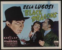 6y047 BLACK DRAGONS 1/2sh R49 creepy Bela Lugosi, Jean Barclay, George Pembroke, sci-fi horror