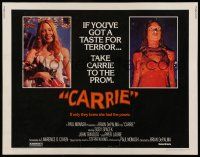 6y073 CARRIE 1/2sh '76 Stephen King, Sissy Spacek before and after her bloodbath at the prom!