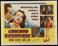 6y082 CHICAGO SYNDICATE style B 1/2sh '55 full-length sexy Abbe Lane, Dennis O'Keefe, inside story!