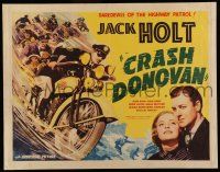 6y099 CRASH DONOVAN yellow style 1/2sh '36 Jack Holt, the Daredevil of the Highway Patrol!