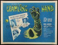 6y100 CRAWLING HAND 1/2sh '63 wacky horror sci-fi, different art of disembodied hand & newspaper!
