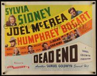 6y109 DEAD END 1/2sh R44 William Wyler, Sylvia Sidney & third-billed Humphrey Bogart!