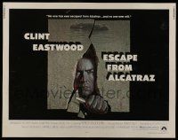 6y137 ESCAPE FROM ALCATRAZ 1/2sh '79 cool artwork of Clint Eastwood busting out by Lettick!