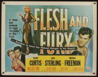 6y158 FLESH & FURY style A 1/2sh '52 boxer Tony Curtis has fury in fists & naked hunger in heart!