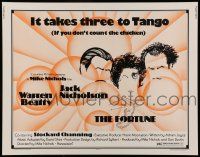 6y165 FORTUNE style A 1/2sh '75 wacky art of Stockard Channing, Jack Nicholson & Warren Beatty!