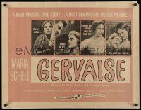 6y181 GERVAISE 1/2sh '57 Maria Schell, an unusual love story directed by Rene Clement!