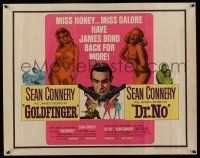 6y193 GOLDFINGER/DR. NO 1/2sh '66 Sean Connery is most extraordinary gentleman spy James Bond 007!