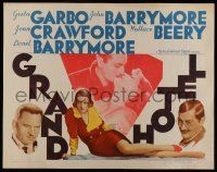 6y194 GRAND HOTEL 1/2sh R62 Greta Garbo, John & Lionel Barrymore, Joan Crawford, Wallace Beery!