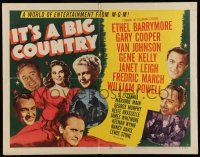 6y234 IT'S A BIG COUNTRY style A 1/2sh '51 Gary Cooper, Janet Leigh, Gene Kelly & other major stars