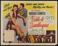 6y252 LADY OF BURLESQUE style A 1/2sh '43 sexy Barbara Stanwyck as Gypsy Rose Lee-like stripper!