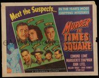 6y284 MURDER IN TIMES SQUARE 1/2sh '43 Edmund Lowe, Marguerite Chapman, Broadway mystery!