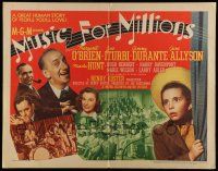 6y286 MUSIC FOR MILLIONS style A 1/2sh '45 Margaret O'Brien, Jimmy Durante, Jose Iturbi
