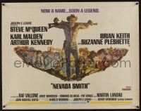 6y291 NEVADA SMITH 1/2sh '66 cool artwork of shirtless Steve McQueen & cast!