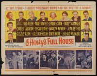 6y297 O HENRY'S FULL HOUSE 1/2sh '52 Fred Allen, Anne Baxter, Jeanne Crain & young Marilyn Monroe!