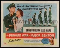 6y321 PRIVATE WAR OF MAJOR BENSON style B 1/2sh '55 Charlton Heston, Julie Adams & little kids!