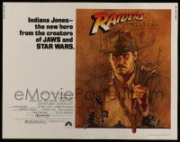 6y323 RAIDERS OF THE LOST ARK 1/2sh '81 great art of adventurer Harrison Ford by Amsel!