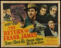 6y328 RETURN OF FRANK JAMES style A 1/2sh '40 Henry Fonda, Gene Tierney, Jackie Cooper!